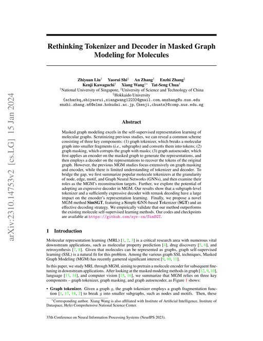 Main figure for Rethinking Tokenizer and Decoder in Masked Graph Modeling for Molecules