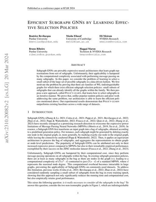 Main figure for Efficient Subgraph GNNs by Learning Effective Selection Policies
