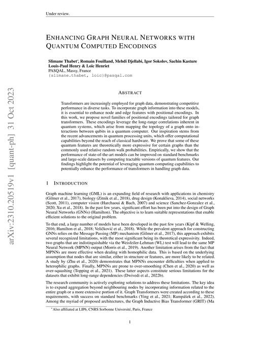 Main figure for Enhancing Graph Neural Networks with Quantum Computed Encodings