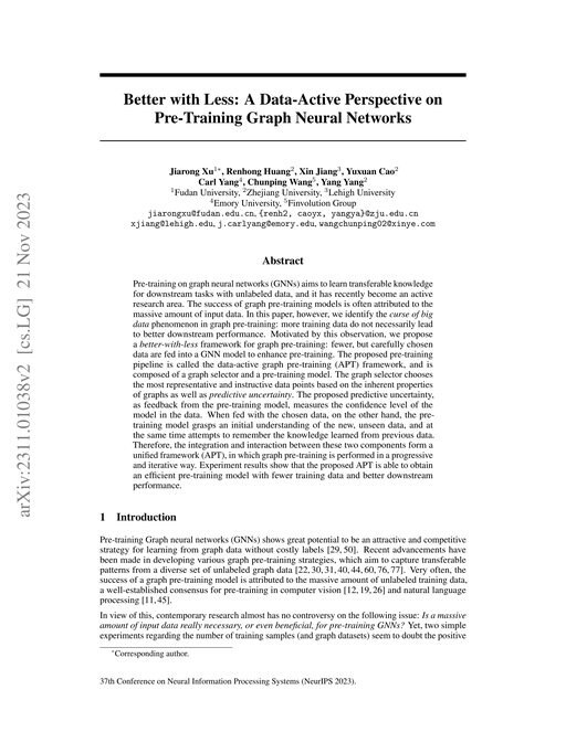 Main figure for Better with Less: A Data-Active Perspective on Pre-Training Graph Neural Networks