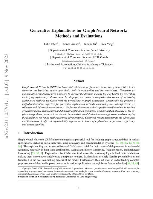 Main figure for Generative Explanations for Graph Neural Network: Methods and Evaluations