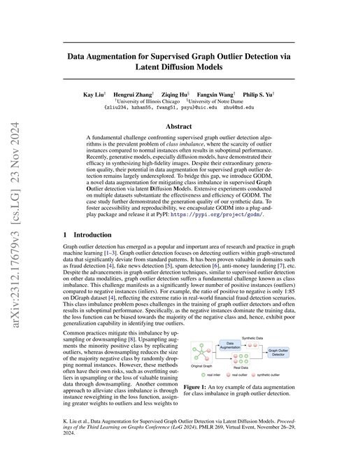 Main figure for Data Augmentation for Supervised Graph Outlier Detection via Latent Diffusion Models