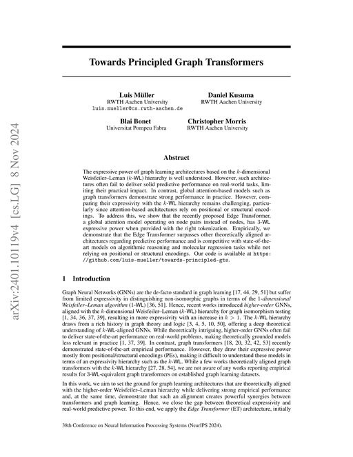 Main figure for Towards Principled Graph Transformers