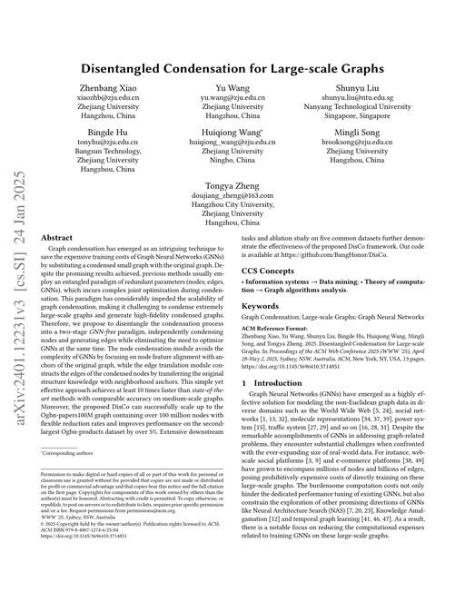 Main figure for Disentangled Condensation for Large-scale Graphs