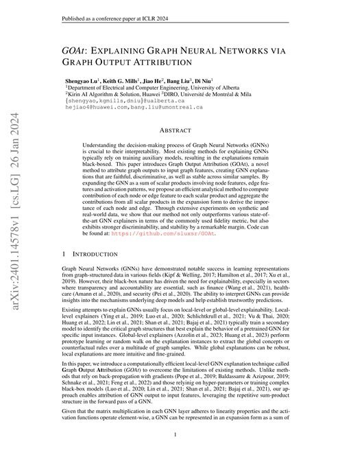 Main figure for GOAt: Explaining Graph Neural Networks via Graph Output Attribution