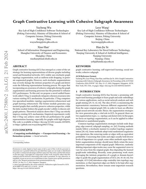 Main figure for Graph Contrastive Learning with Cohesive Subgraph Awareness