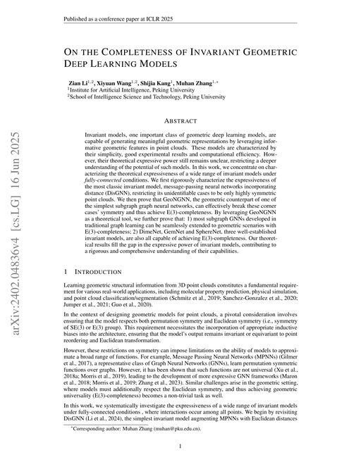 Main figure for On the Completeness of Invariant Geometric Deep Learning Models