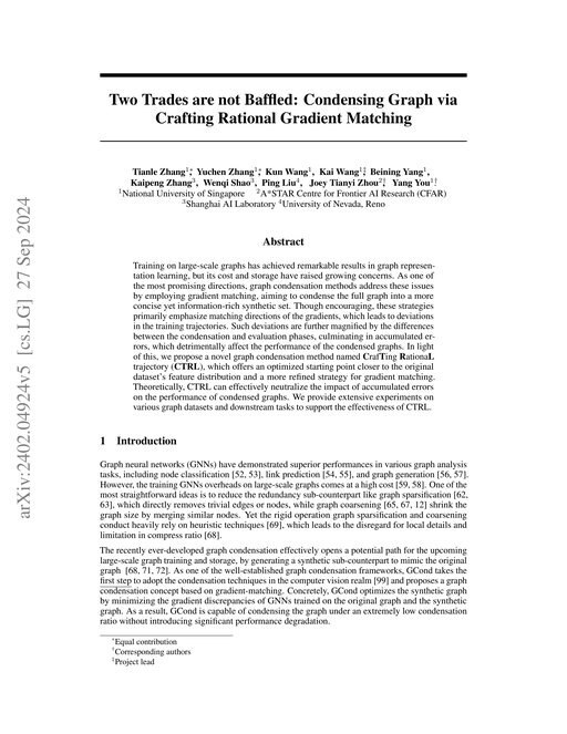Main figure for Two Trades are not Baffled: Condensing Graph via Crafting Rational Gradient Matching