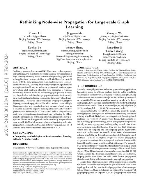 Main figure for Rethinking Node-wise Propagation for Large-scale Graph Learning