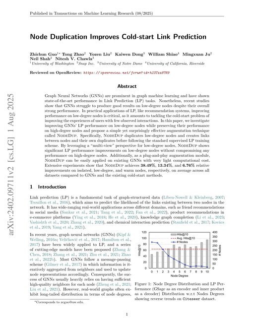 Main figure for Node Duplication Improves Cold-start Link Prediction