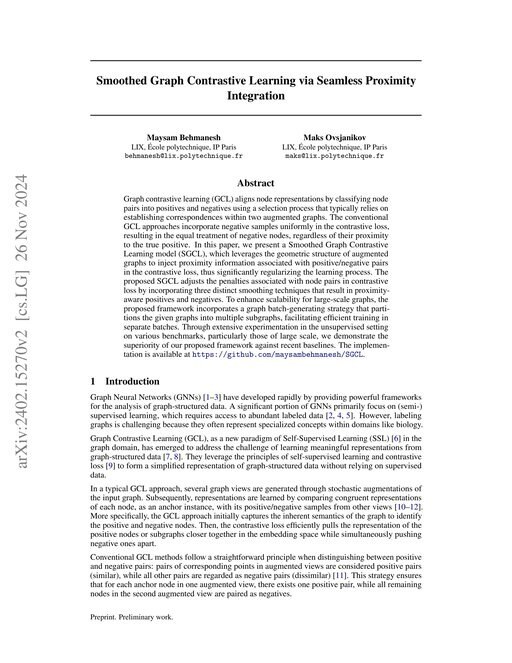 Main figure for Smoothed Graph Contrastive Learning via Seamless Proximity Integration