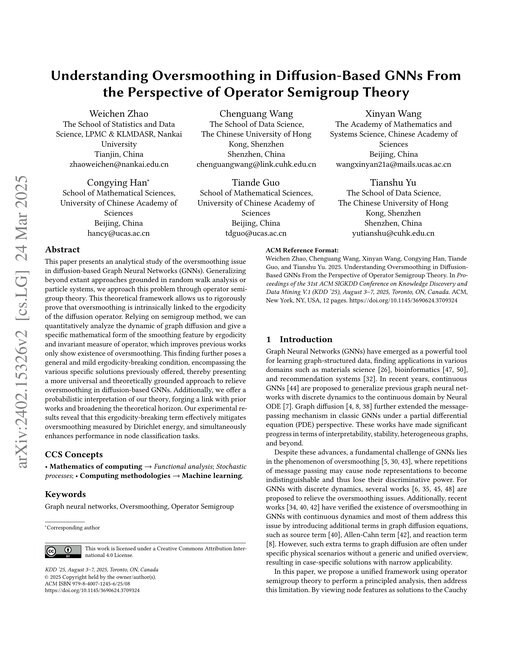 Main figure for Understanding Oversmoothing in Diffusion-Based GNNs From the Perspective of Operator Semigroup Theory