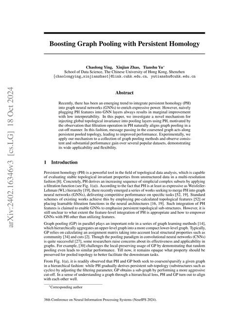 Main figure for Boosting Graph Pooling with Persistent Homology