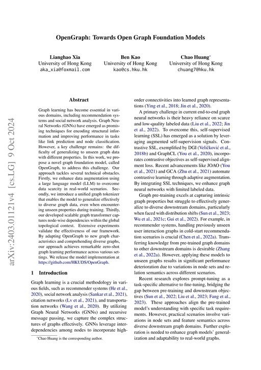 Main figure for OpenGraph: Towards Open Graph Foundation Models