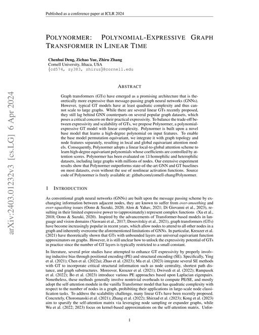 Main figure for Polynormer: Polynomial-Expressive Graph Transformer in Linear Time