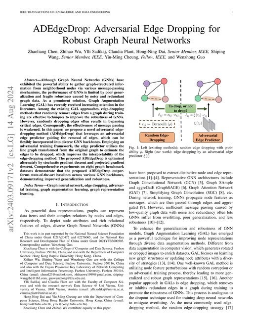 Main figure for ADEdgeDrop: Adversarial Edge Dropping for Robust Graph Neural Networks