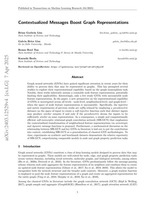 Main figure for Contextualized Messages Boost Graph Representations