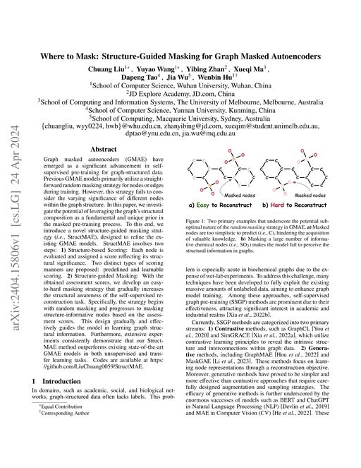 Main figure for Where to Mask: Structure-Guided Masking for Graph Masked Autoencoders