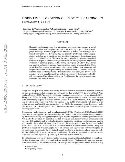Main figure for Node-Time Conditional Prompt Learning in Dynamic Graphs