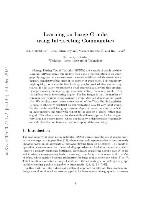 Main figure for on Large Graphs using Intersecting Communities