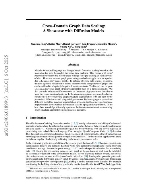 Main figure for Cross-Domain Graph Data Scaling: A Showcase with Diffusion Models