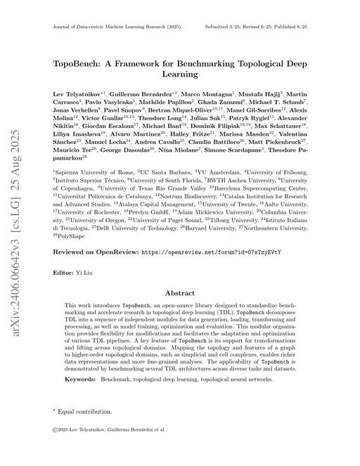 Main figure for TopoBench: A Framework for Benchmarking Topological Deep Learning