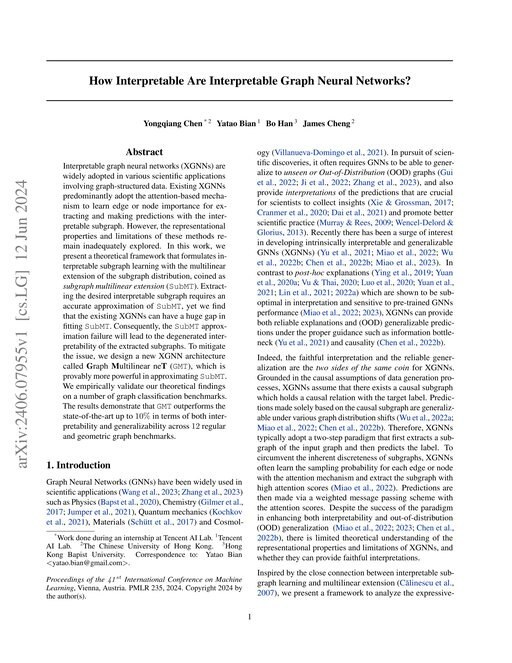 Main figure for How Interpretable Are Interpretable Graph Neural Networks?