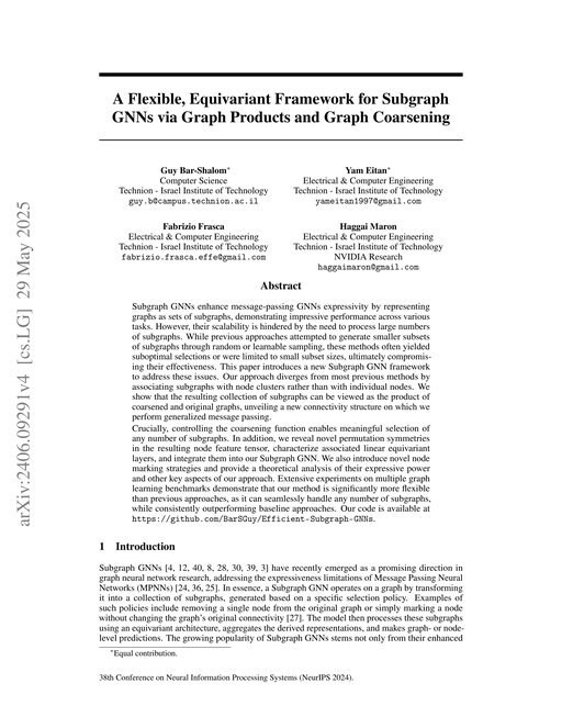 Main figure for A Flexible, Equivariant Framework for Subgraph GNNs via Graph Products and Graph Coarsening
