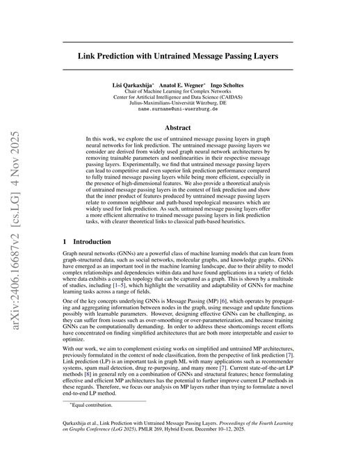 Main figure for Link Prediction with Untrained Message Passing Layers