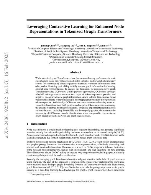 Main figure for Leveraging Contrastive Learning for Enhanced Node Representations in Tokenized Graph Transformers