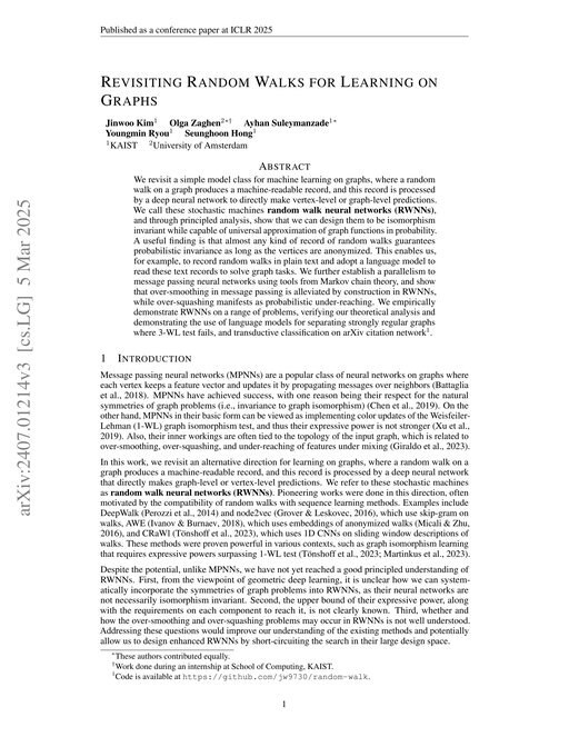 Main figure for Revisiting Random Walks for Learning on Graphs