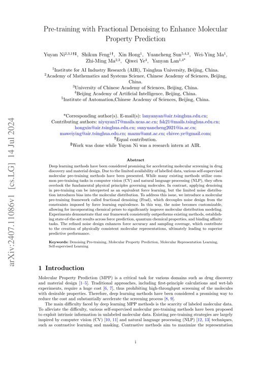 Main figure for Pre-training with fractional denoising to enhance molecular property prediction
