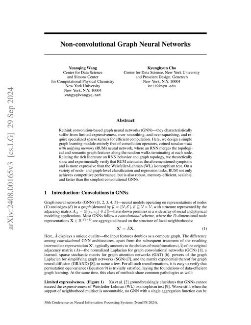 Main figure for Non-convolutional Graph Neural Networks