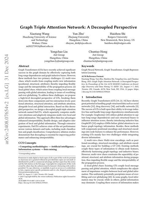Main figure for Graph Triple Attention Network: A Decoupled Perspective