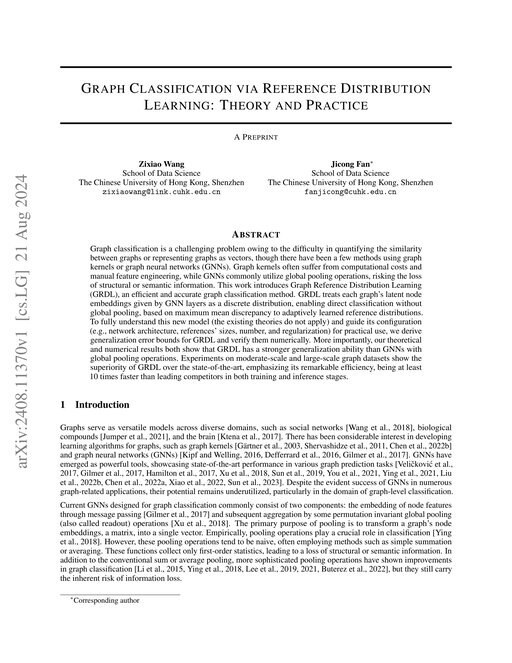 Main figure for Graph Classification via Reference Distribution Learning: Theory and Practice