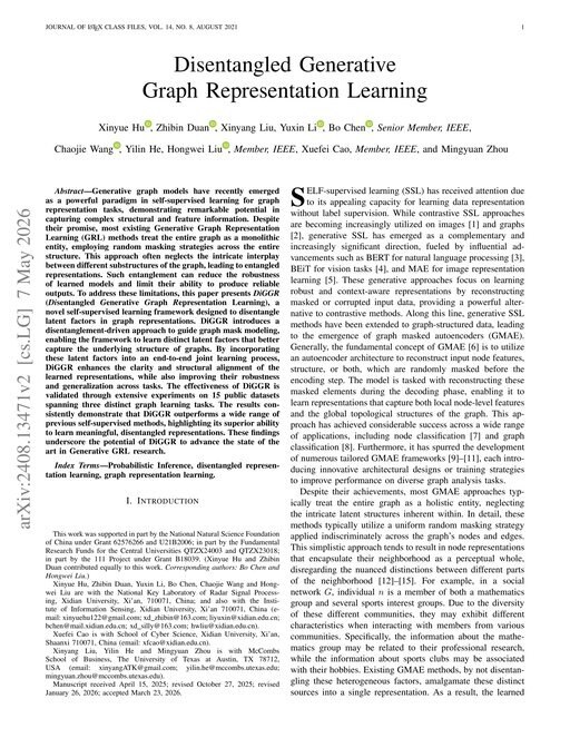 Main figure for Disentangled Generative Graph Representation Learning