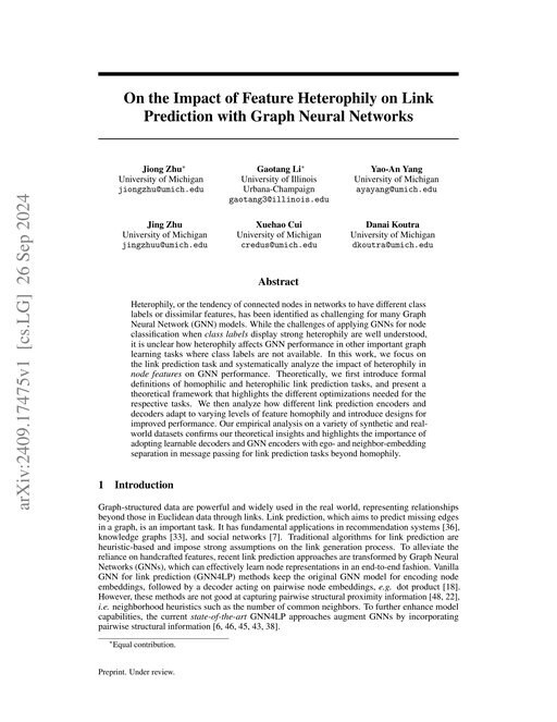 Main figure for On the Impact of Feature Heterophily on Link Prediction with Graph Neural Networks