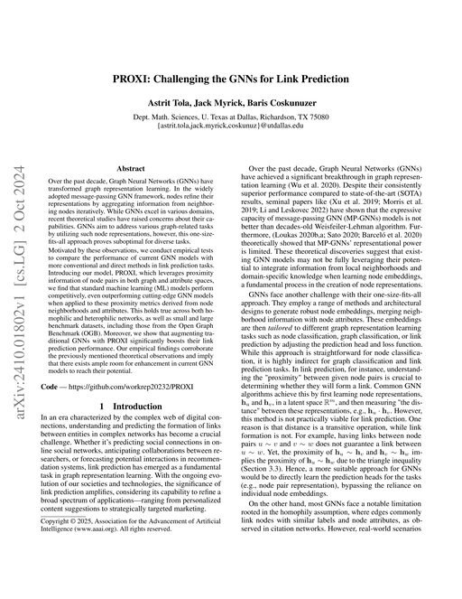 Main figure for PROXI: Challenging the GNNs for Link Prediction