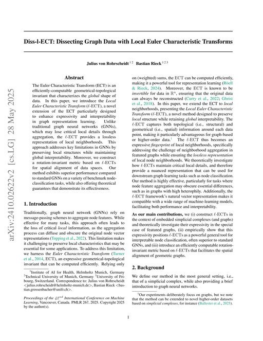 Main figure for Diss-l-ECT: Dissecting Graph Data with local Euler Characteristic Transforms