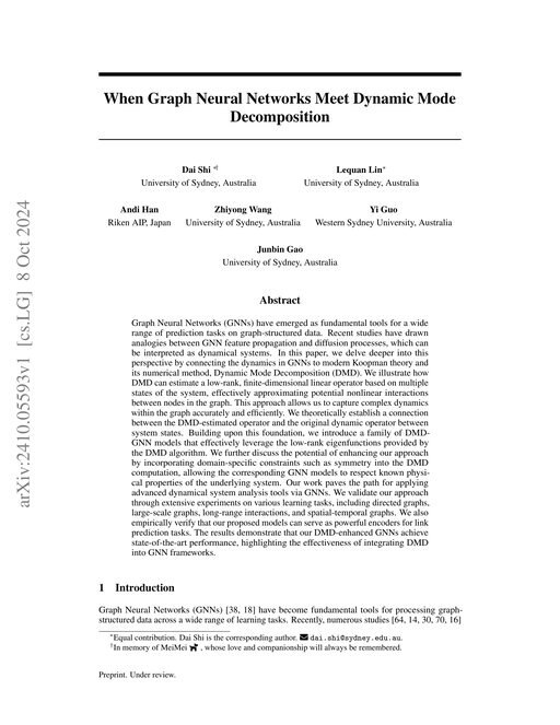 Main figure for When Graph Neural Networks Meet Dynamic Mode Decomposition