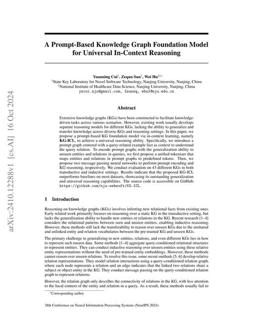 Main figure for A Prompt-Based Knowledge Graph Foundation Model for Universal In-Context Reasoning