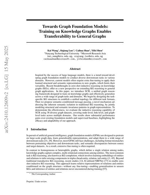 Main figure for Towards Graph Foundation Models: Training on Knowledge Graphs Enables Transferability to General Graphs