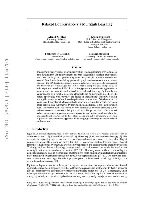 Main figure for Relaxed Equivariance via Multitask Learning