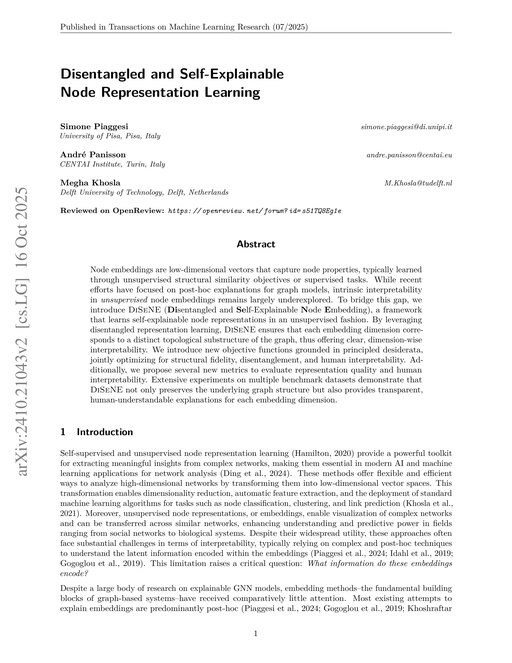 Main figure for Disentangled and Self-Explainable Node Representation Learning