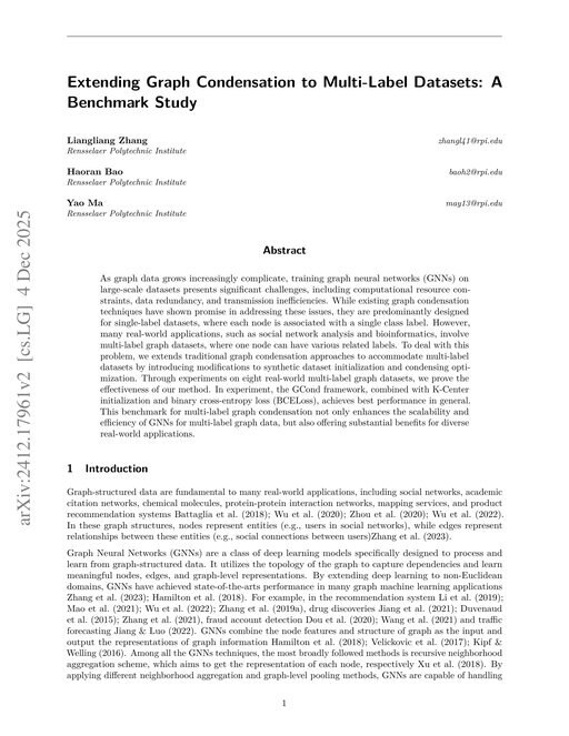 Main figure for Extending Graph Condensation to Multi-Label Datasets: A Benchmark Study