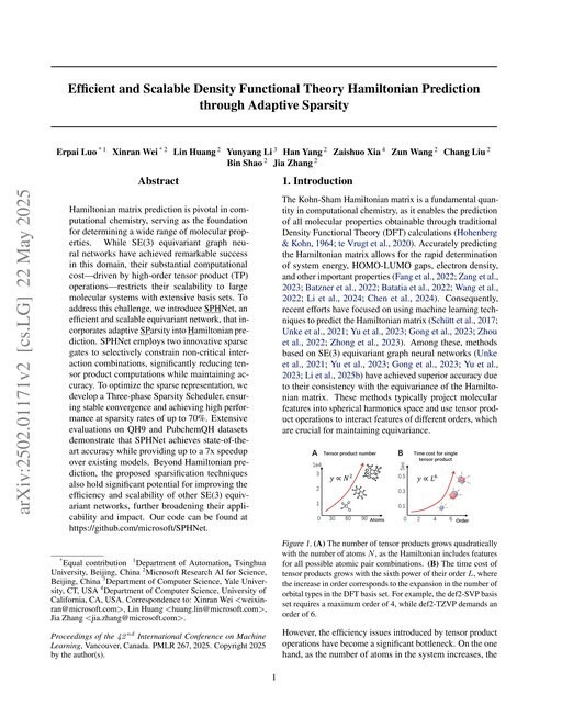 Main figure for Efficient and Scalable Density Functional Theory Hamiltonian Prediction through Adaptive Sparsity