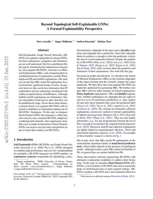 Main figure for Beyond Topological Self-Explainable GNNs: A Formal Explainability Perspective