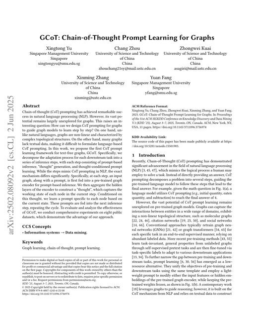 Main figure for GCoT: Chain-of-Thought Prompt Learning for Graphs