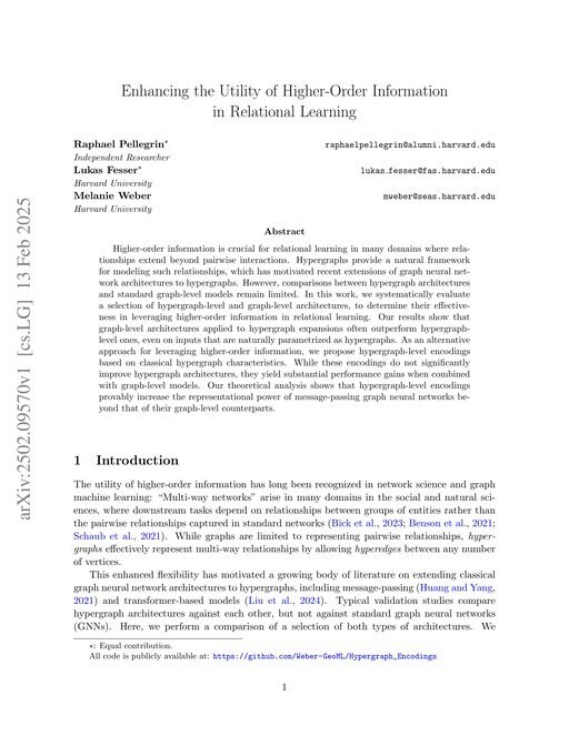 Main figure for Enhancing the Utility of Higher-Order Information in Relational Learning