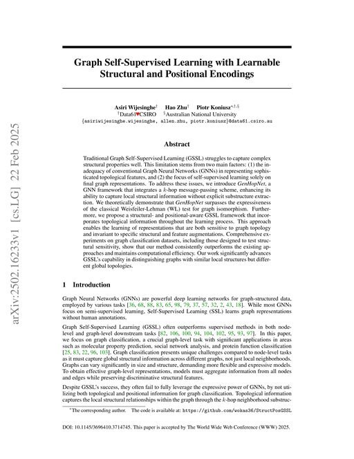 Main figure for Graph Self-Supervised Learning with Learnable Structural and Positional Encodings
